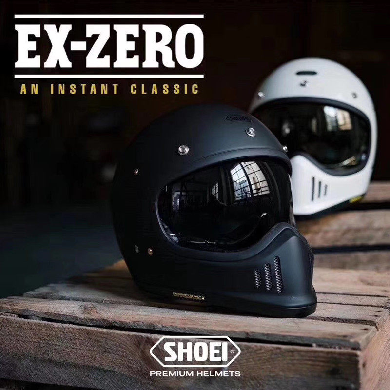 现货shoei zero个性复古哈雷印第安凯旋拿铁摩托车机车头盔全盔