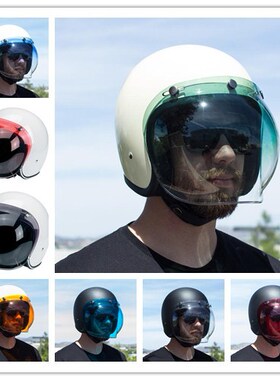 现货包邮biltwell复古摩托车头盔防风风镜挡风防雾泡泡镜片球面