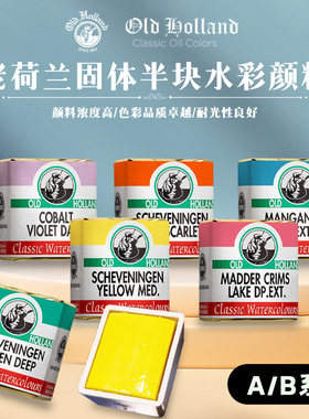 老荷兰Old Holland水彩颜料半块固体水彩经典水彩古典大师级A-D系