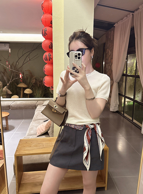 颓废家夏季订单款挺括A字款气质有型高腰50莱赛尔高品版纯净半裙