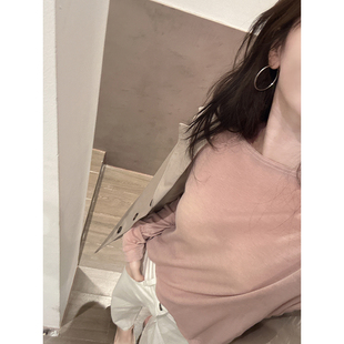 小一字领莱赛尔羊毛长袖 CHIA出游季 bi入秋冬单穿打底都敲惊艳