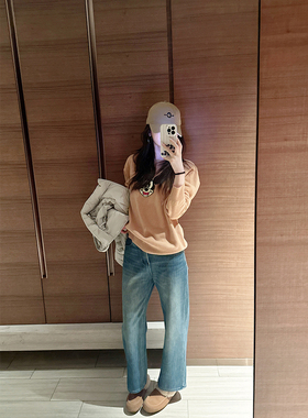 CHIA闭眼入圣诞氛围感万年不过时减龄可爱老鼠荃羊毛圆领针织衫