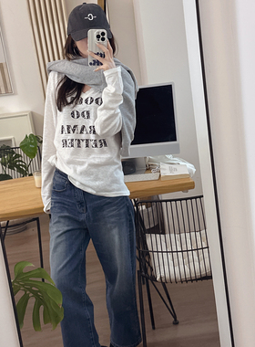 CHIA三季可穿不变形不缩水定制面料v领拼接针织领欧美字母t