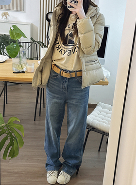 CHIA冬季抓绒洋气显瘦的收腿版型小直筒裤型无敌百搭不挑人仔裤