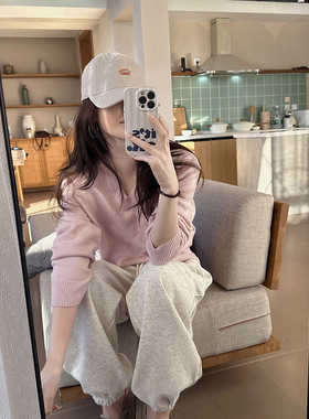 CHIA单穿内搭都自带gao级感的恰到好处的v领正肩款长袖收腰针织衫