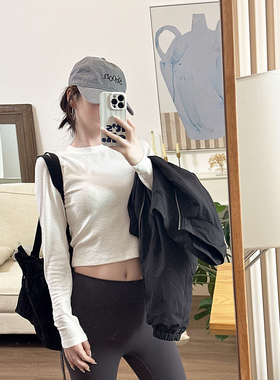 颓废家 闭眼入秋季美式高腰A字版型定制雪花弹力棉面料长袖t多色