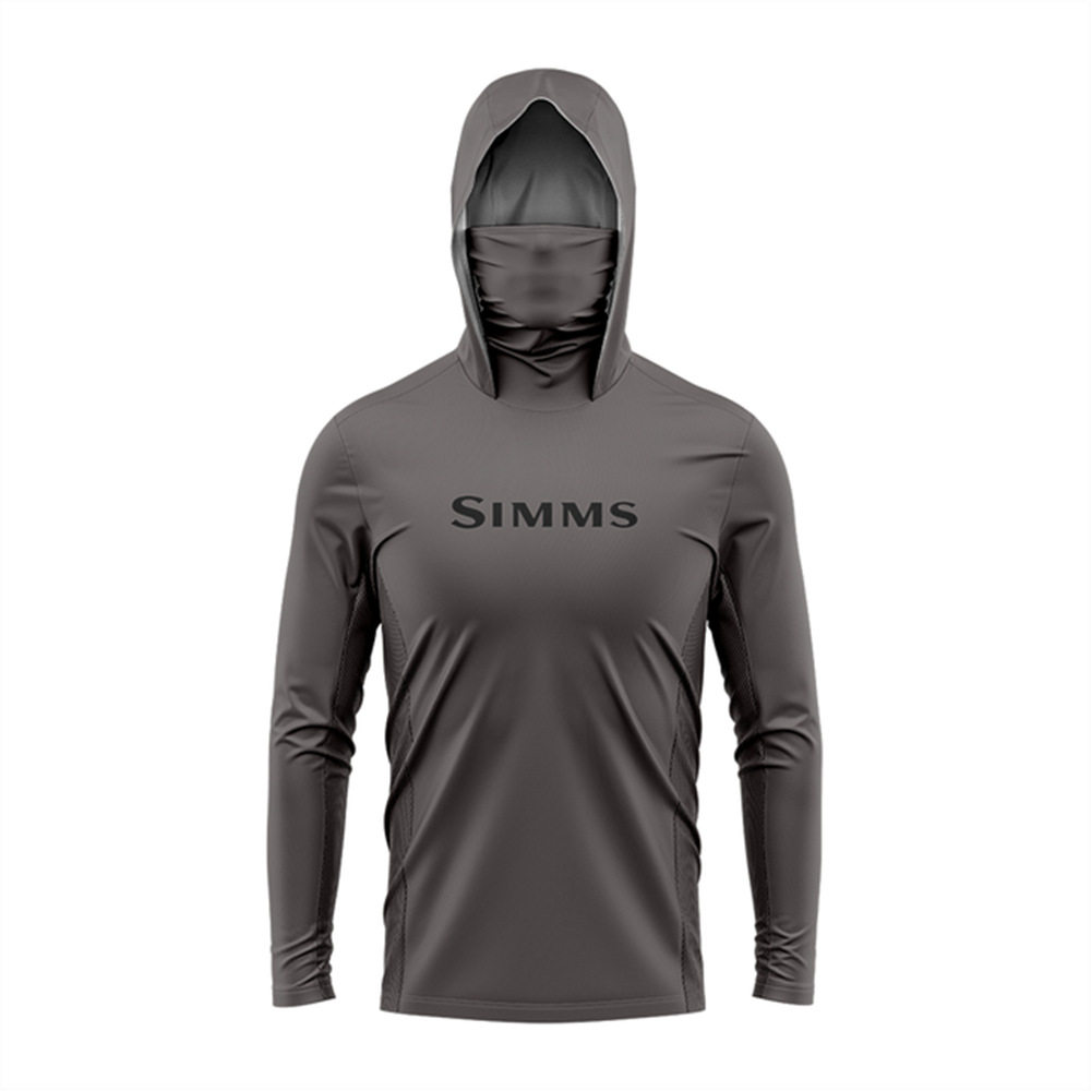 SIMMS连帽钓鱼服路亚防晒衣男士面罩冰丝长袖垂钓服速干透气薄款