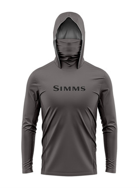 SIMMS连帽钓鱼服路亚防晒衣男士面罩冰丝长袖垂钓服速干透气薄款