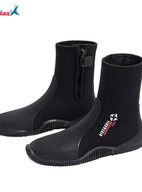 DIVE&SAIL潜水鞋5MM高帮户外潜水靴沙滩冲浪溯溪鞋防滑浮潜装备
