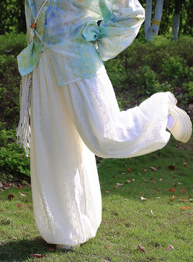 花苞裤松弛感显瘦垂感亮丝灯笼裤
