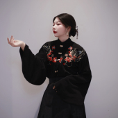 琵琶袖 梦鲤 立领对襟设计感小众绣花衬衣 原创 真大鱼如渔大小码