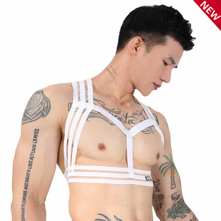 男士一体式连体G束缚带紧身衣内裤酒吧蹦迪肩带背带 舞蹈三线捆绑