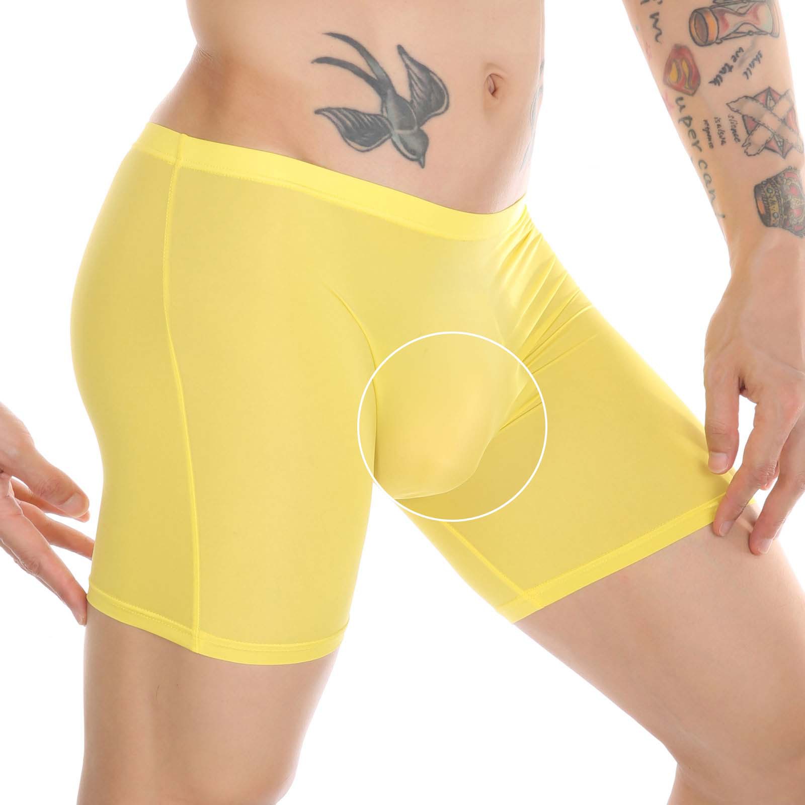 CLEVER-MENMODE男士加长防磨腿冰丝内裤冲模囊袋速干四角裤欧码