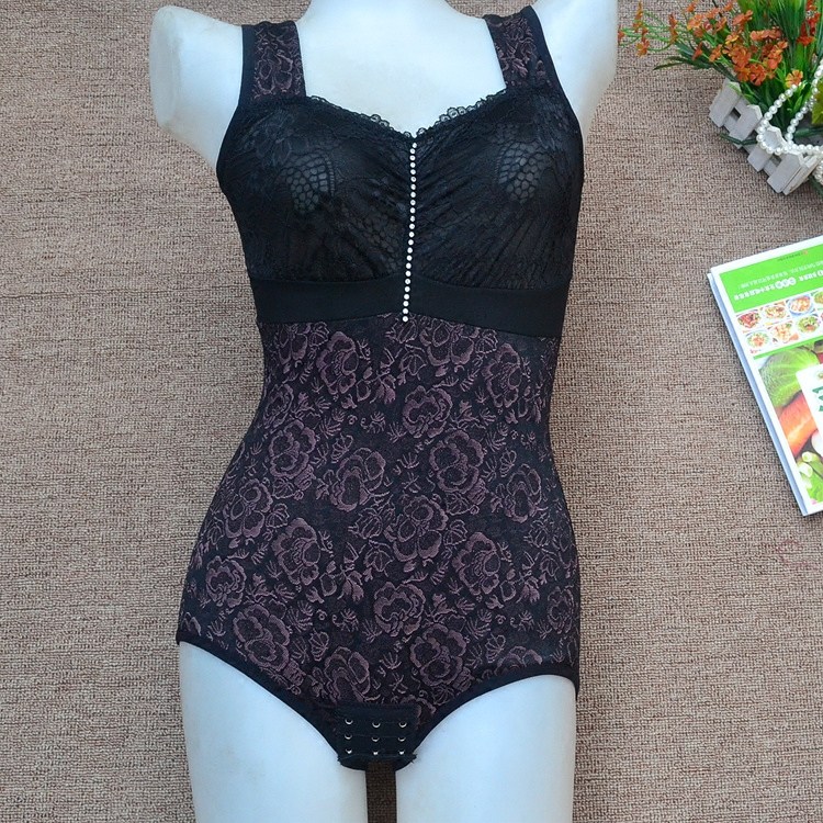 新品短款加厚加绒保暖内衣塑身内衣三胸连体衣减小肚子开裆扣