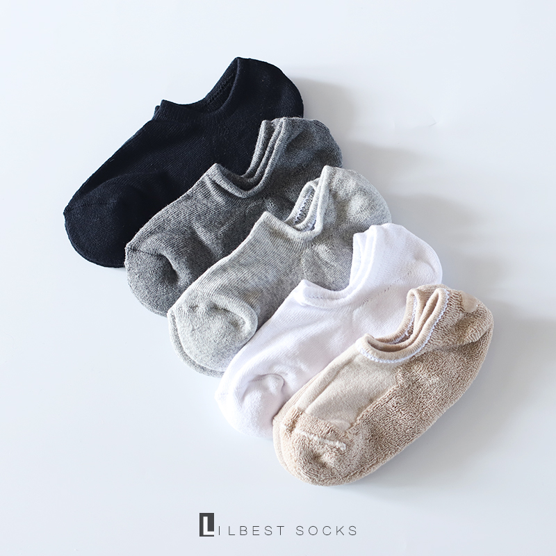 袜子男秋冬季纯棉加厚毛巾底浅口