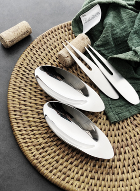 出口品质18-10勺可爱厚实摆盘勺小碗勺装饰勺磨砂304不锈钢水果叉