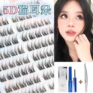 梦鹿5D水貂绒猫耳朵婴儿弯绒感多层3D蓬松芭比梦露假睫毛单簇分段