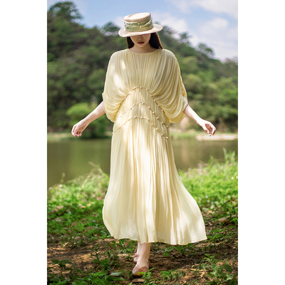 轻奢A字真丝纯色显瘦小众