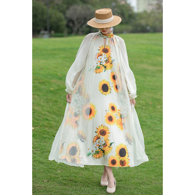 高端大牌桑蚕丝连衣裙2025新款女专柜杭州真丝纯色高档夏季品牌