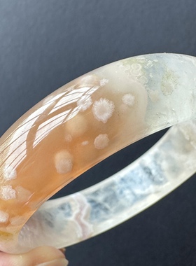 55圈天然冰透粉红色樱花玛瑙手镯百搭闺蜜礼物仙气飘飘一图一物