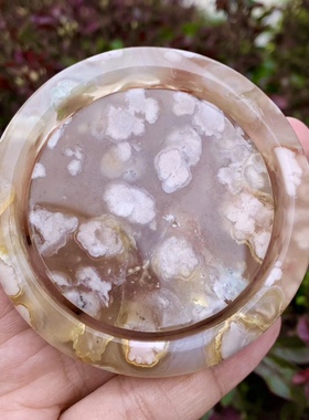 55.7圈天然冰透柠檬黄樱花玛瑙手镯套装凤九仙女款百搭小清新首饰