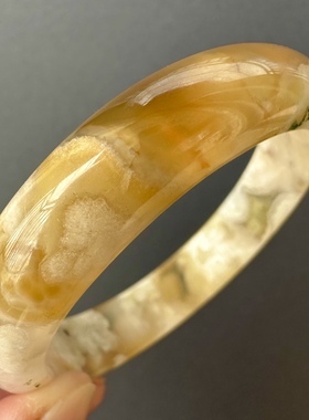 53.2圈天然复古风格樱花玛瑙手镯马达加斯加玉髓女神硬核首饰礼物