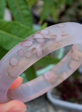 少女风海洋玉髓飘花玛瑙手镯