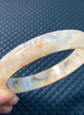 冰透小碎花百搭海洋玉髓玛瑙手镯