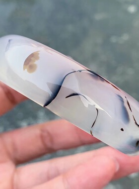 天然樱花玛瑙冰透礼物玉髓手镯