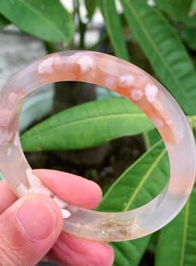 万千少女风红花圈口硬核玛瑙手镯