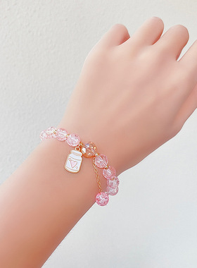 非金属玻璃手链 女儿童可爱学生小朋友小孩子闺女手串手链首饰品