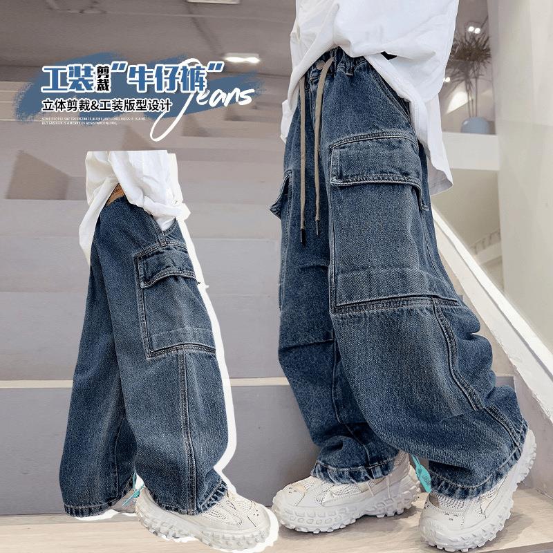 儿童裤子春秋款宽松工装