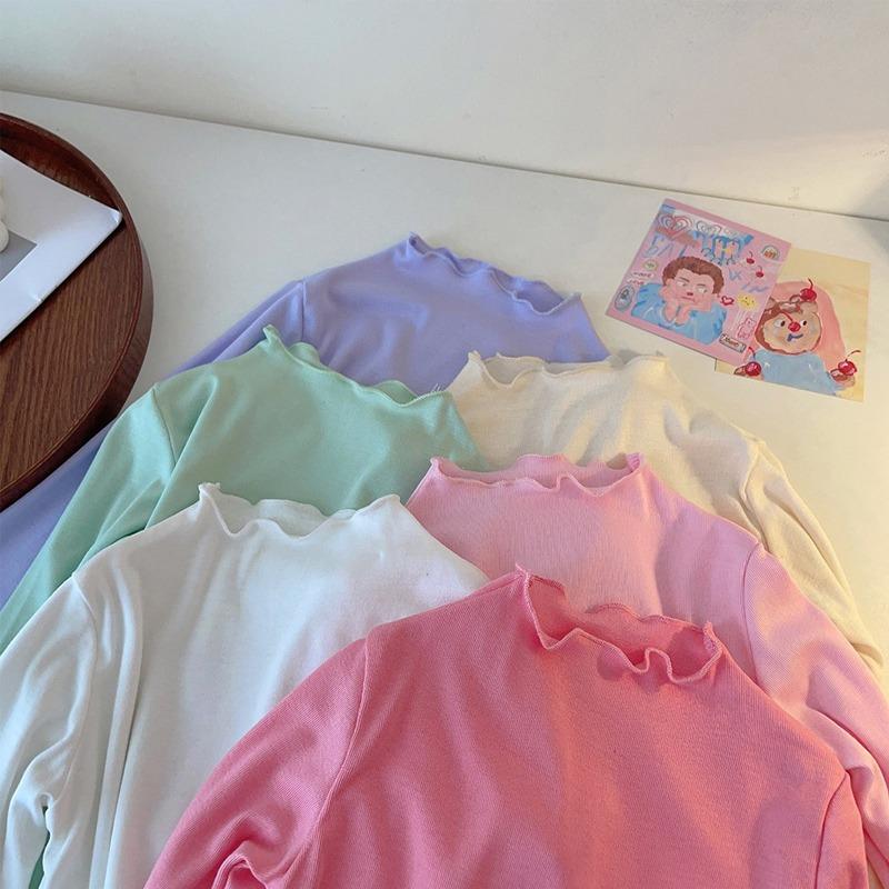 儿童半高领打底衫2023春