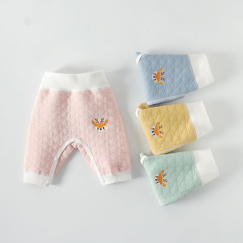 婴儿裤子保暖大高腰护肚