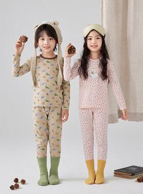 男女童莱卡棉内衣套装打底儿童秋衣秋裤睡衣中大童秋冬新款家居服