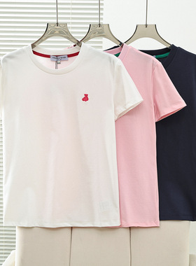 2026夏季新款女装学院风基础款休闲刺绣圆领短袖T恤TTRW2624CKE