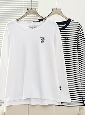 2026春季新款女装学院风时尚大方简约刺绣长袖T恤TTLS2612W1A