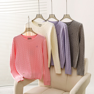 2025秋冬新款女装学院风休闲简约绞花针织衫套头毛衣TTKW254903E