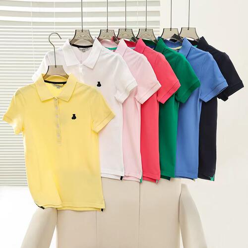 2026夏季新款女装学院风简约修身刺绣Polo衫短袖T恤TTHW2624CME