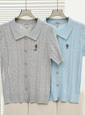 2026夏季新款学院风简约时尚针织polo毛衣短袖T恤女TTKW2623C3A
