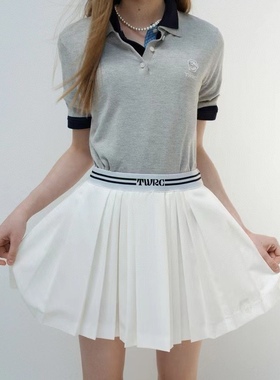 2024春夏新款女装学院风简约针织POLO衫套头短袖T恤TTKW246521N