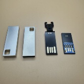 方孔U盘外壳金属防水可携挂适用于长款 黑胶体2.03.0