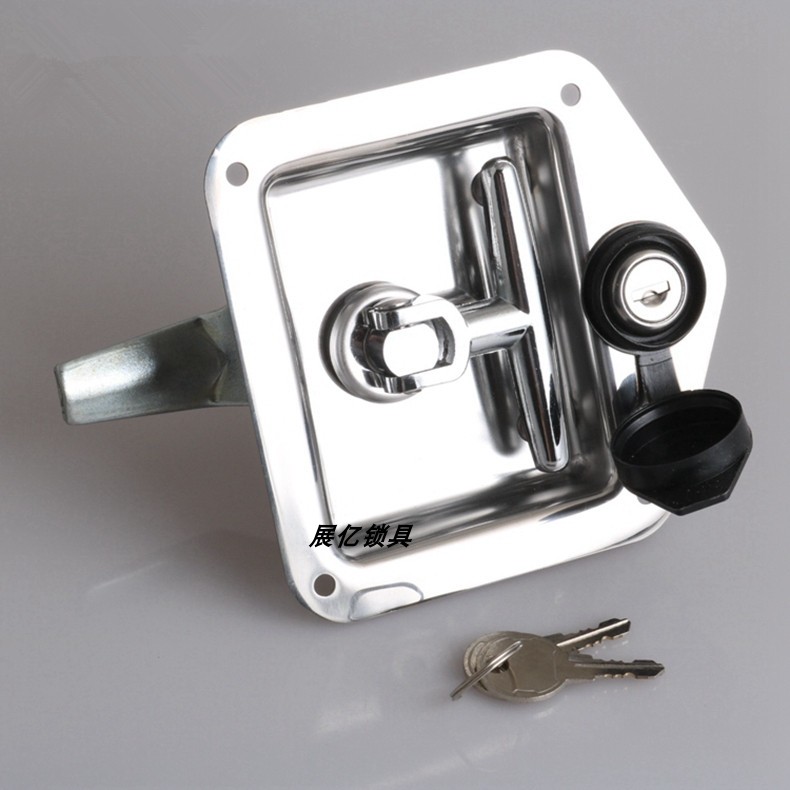 MS858不锈钢平面锁 机箱机柜面板锁工程车箱式汽车门方锁