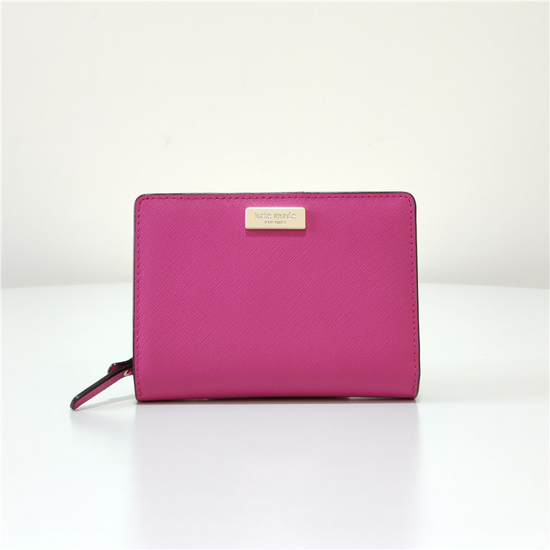 短款按扣拉链折叠女钱包