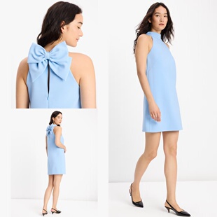 背后蝴蝶结直筒连衣裙 露肩款 奥莱4折kate spade美国官网时尚