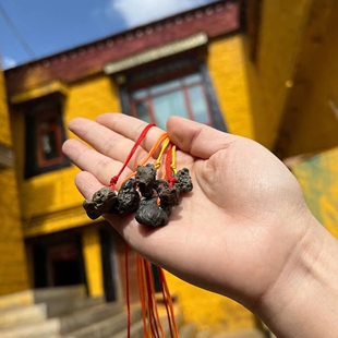 西藏桑耶火雨石 莲花生大师天降金刚火雨石天然石打孔吊坠