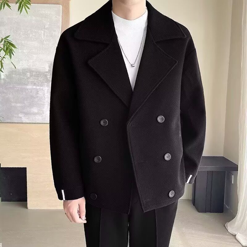 秋冬毛呢衬衣长袖宽松休闲慵懒风叠穿磨毛加厚格子衬衫新款日系
