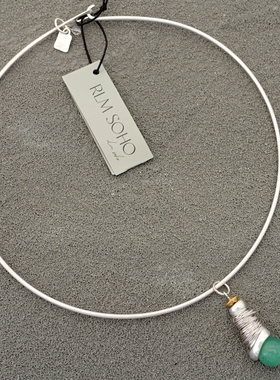 拉睦RLM SOHO绿色原石纯手工绕丝设计师腔调森女文艺术范潮人项圈