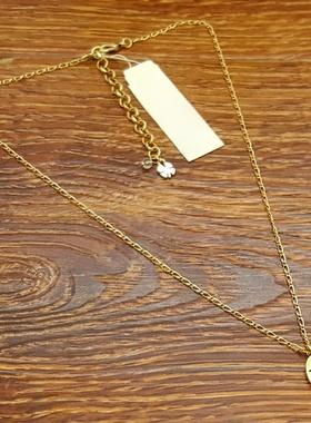 亚光磨花镀金字母W小清新森女文艺范简洁百搭创意复古风小项链