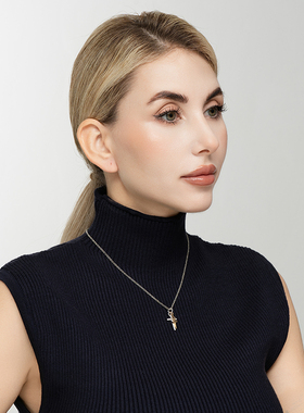 西洋欧美风双色十字架森女文艺范简洁百搭复古VNTAGE项链